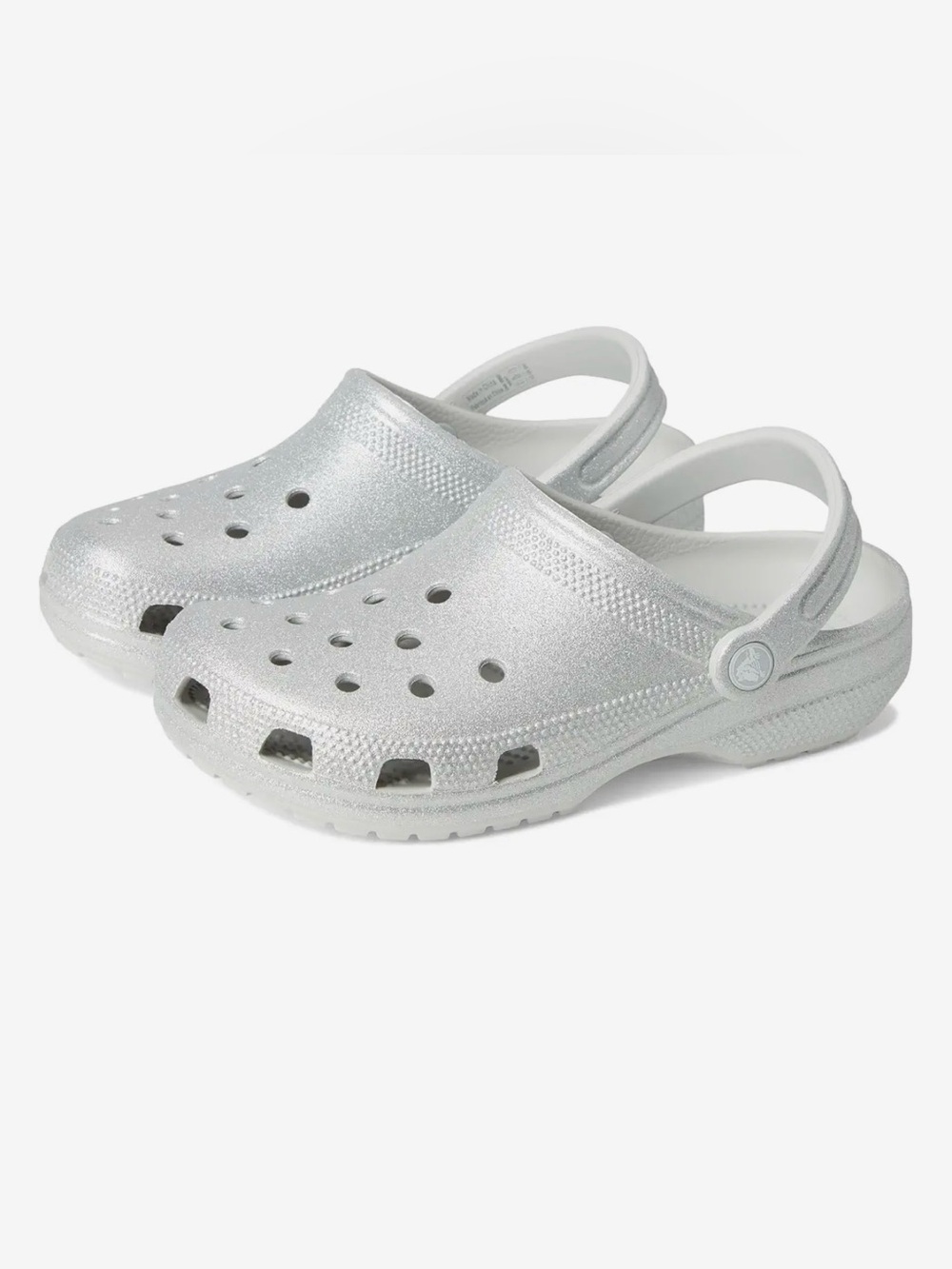 NEW! Kids Silver Glitter Croc Sandals